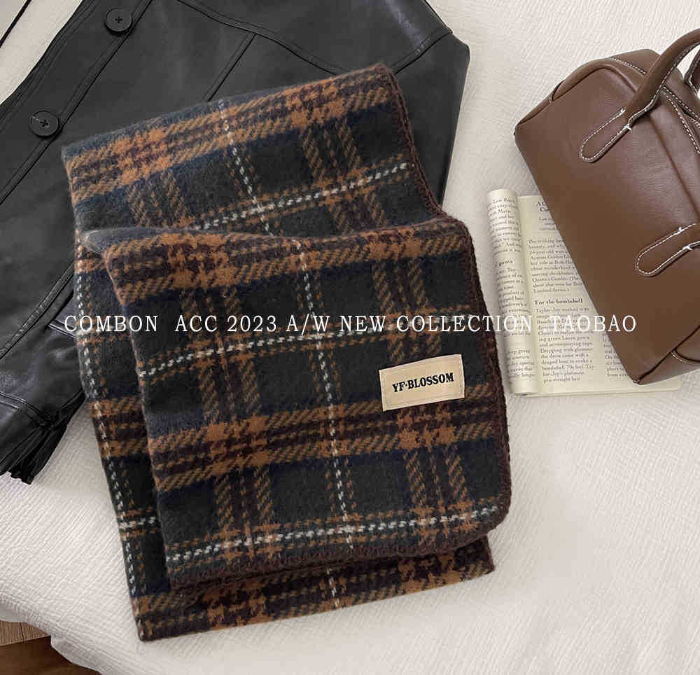 Neujahr Weihnachten Roter Schal Damen Winter England Karomuster Nackenschal Studentengeschenk