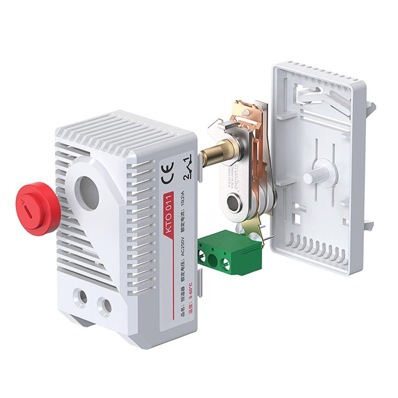 Temperature Controller KTO011 Mechanical Switch KTS011 NO NC 0-60℃ Cabinet Thermostat And Humidity Control AC 250V 10A
