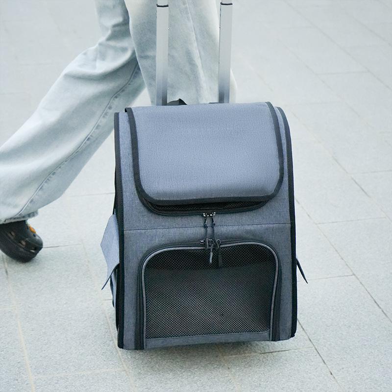 Portable Breathable Foldable Pet Trolley Bag for Cats and Dogs