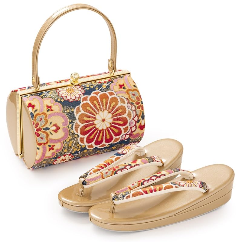 

Сумочка Дзори Для Формальной Саги Круглый Хризантема и Цветок Размер S Сделано в Китае [Киото Мияби] Набор, Эмаль, Фурисодэ, Хакама, Одежда, Женская, Золотой, Темно-синий, золотой