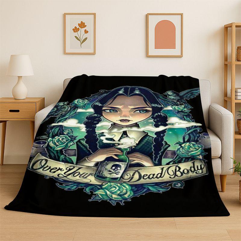 Classic W-Wednesday TV Soft Flannel Throw Blanket,Cozy Blanket for Bed,Couch,Sofa,Bedroom,Living Room,Travel,Picnic Camping