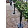 Extra Thick Stainless Steel Black Queue Pole Indoor And Outdoor Signage Crowd Control Barrier Pole
