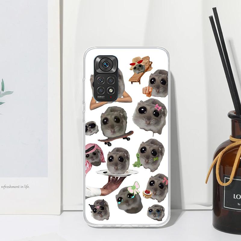 Funny Sad Hamster Meme Phone Case For Xiaomi Redmi Note 15 13 14S 14 Pro Plus 12S 11S 10S 12 11E 10 11T Art Fundas Back Cover Re