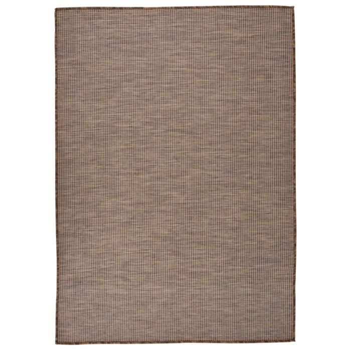 VidaXL Tapis à tissage plat d'extérieur 140x200 cm Marron