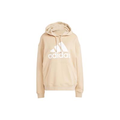 Essential Letter Logo Print Loose Long Sleeve Hoodie Women Hoodies Beige IR5448