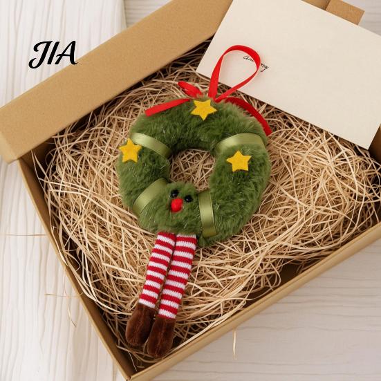 Cute Doll Pendants for Christmas Trees Fluffy Hanging Ornaments, Small Wreath/Tree Plush Pendant, Winter Xmas Soft Texture Tree Decorations Decoration
