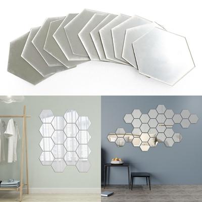 10 Piezas Hexágono Acrílico Espejo Pegatinas de Pared Placa Autoadhesiva Pegatina de Espejo Espejos para Decoración de Pared, Centro de Mesa para Mesa de Boda Decoración de Pared Artística