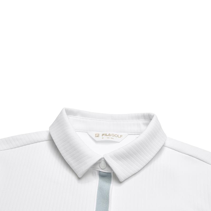 Fila Golf Series Casual Sports Simple Knitted Long Sleeve Polo Shirt Women Tops Jade-White A11W545212FWT