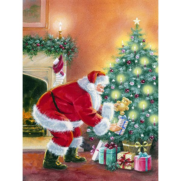 DIY Diamantový obraz Santa Claus Diamantové vyšívání Vánoce Zimní Krajina Křížkové vyšívání drahokamu Souprava mozaiky Vánoční dárek