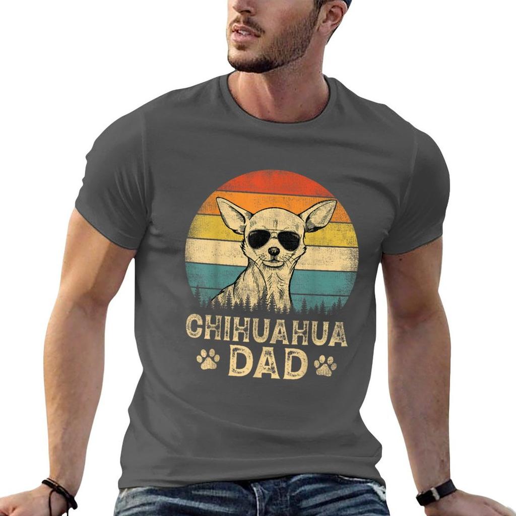 Vintage Chihuahua Dad Dog Lovers Fathers Day Tee TShirt Minimalist Graphic Tee Shirt