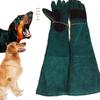 Two-Layer Cowhide Anti-Bite Gloves: Waterproof, Anti-Tear, Anti-Slip for Dog Training and Snake Handling.