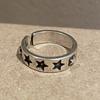 Star Dating Rings Open Rings Eye Catching Star Finger Rings Star Adjustable Opening Rings Alloy Material Party Jewelry