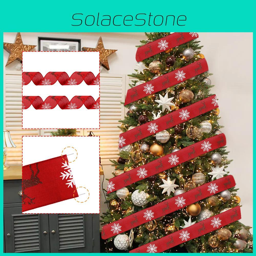 Vibrant And Colorful 2 Meter Long Reindeer Snowflake Ribbon Ideal For Christmas Tree Decoration