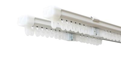 Flexible Gardinenstange Econo Doppel (für Doppelsvorhänge) 1,1-2m / Weiß