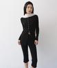 AFTERGLOWOOL Knit Capri Leggings Pants-Black
