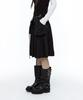 Rough Neck Out-Pocket Pleated Skirt Black