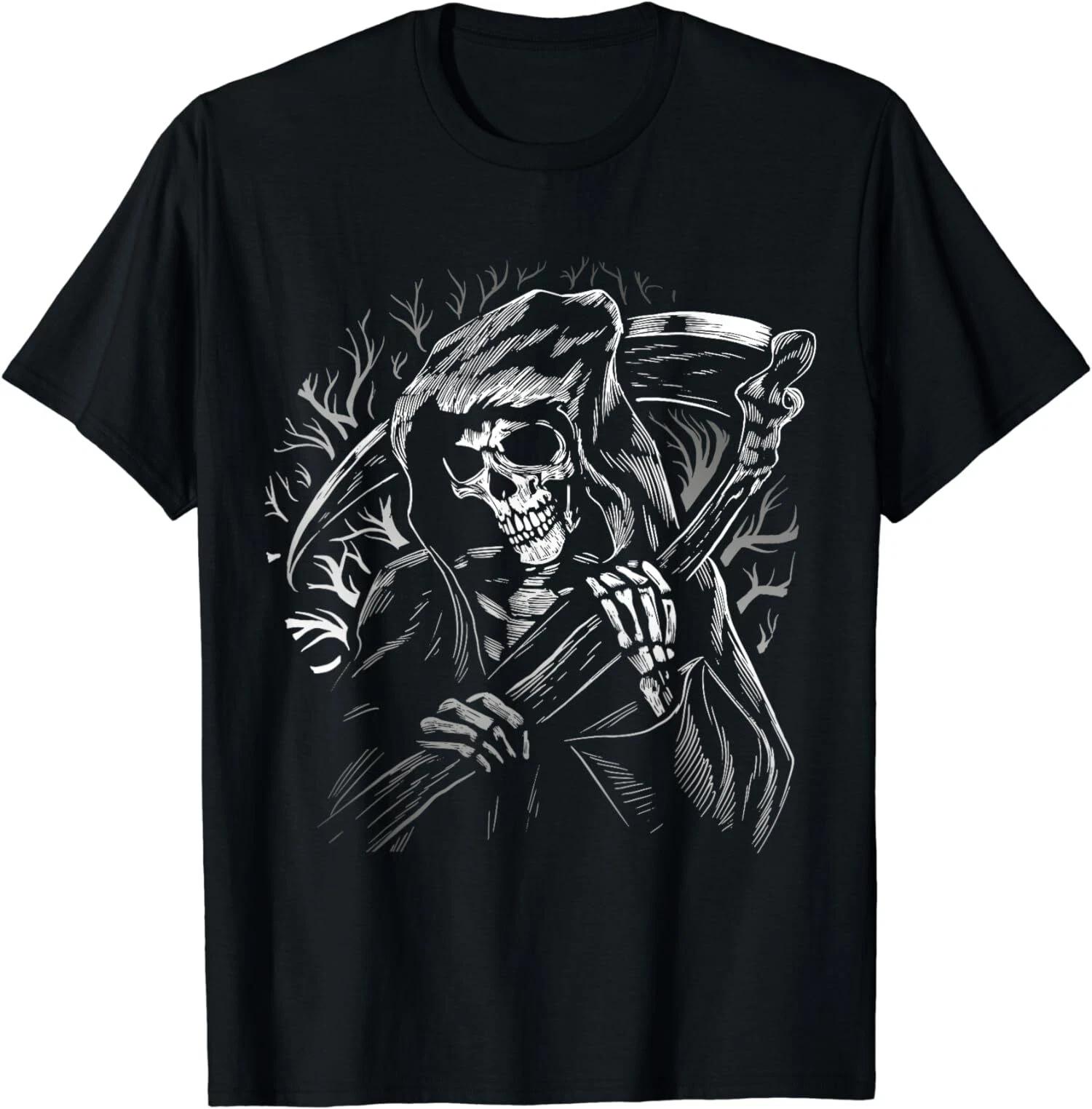Grim Reaper Skull Death Scythe Dead Gothic Horror T-Shirt XXXL