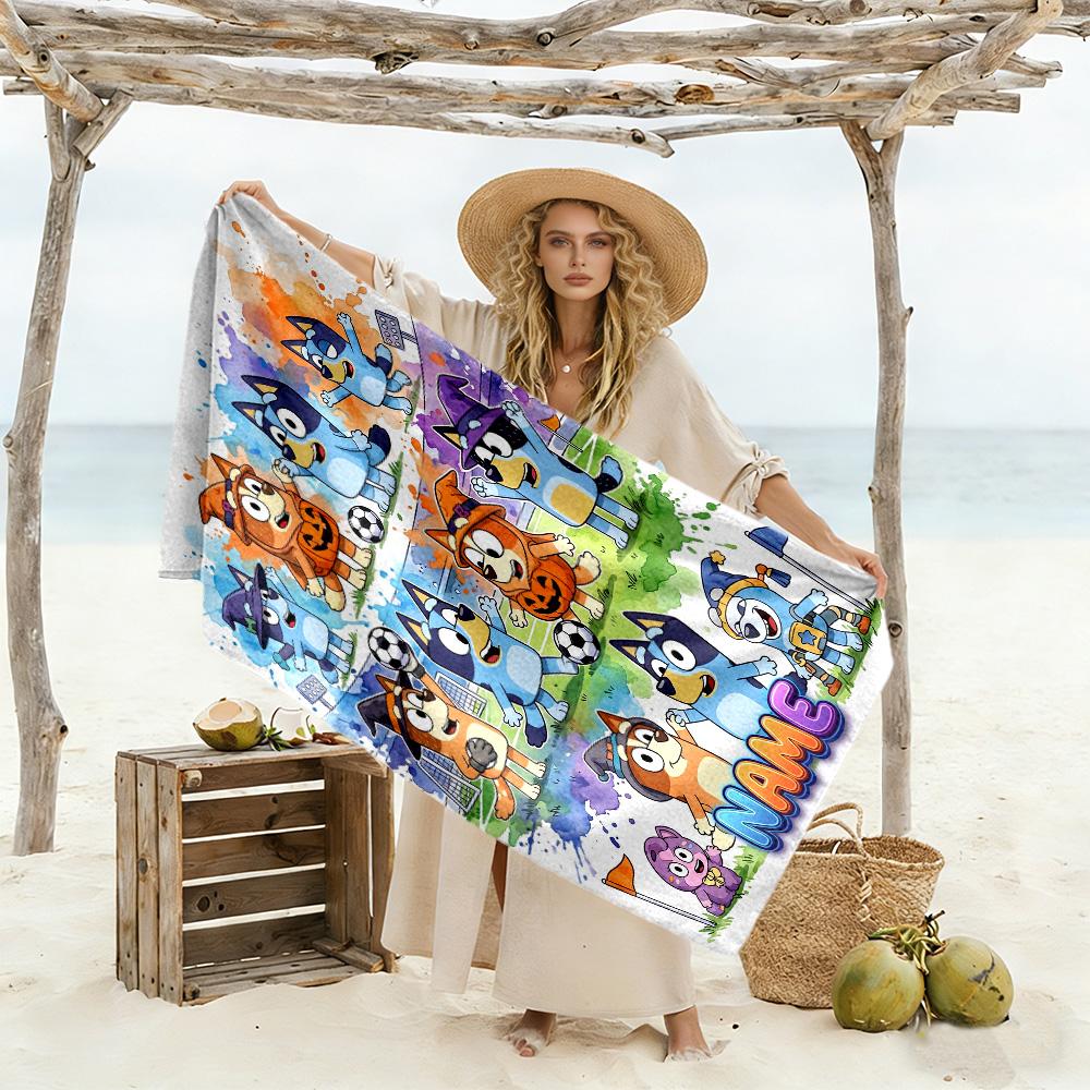 Soccer Fun Customize Your Name Beach Towel Super Soft & Absorbent Portable for SwimmingBeachCamping Travel Beach AccessoriesGym