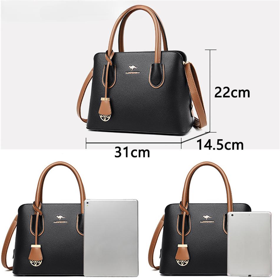 Quality Leather Luxury Handbags Women Bags Designer 2 Layers Crossbody Bags for Women  Large Capacity Tote Bag Sac A Main