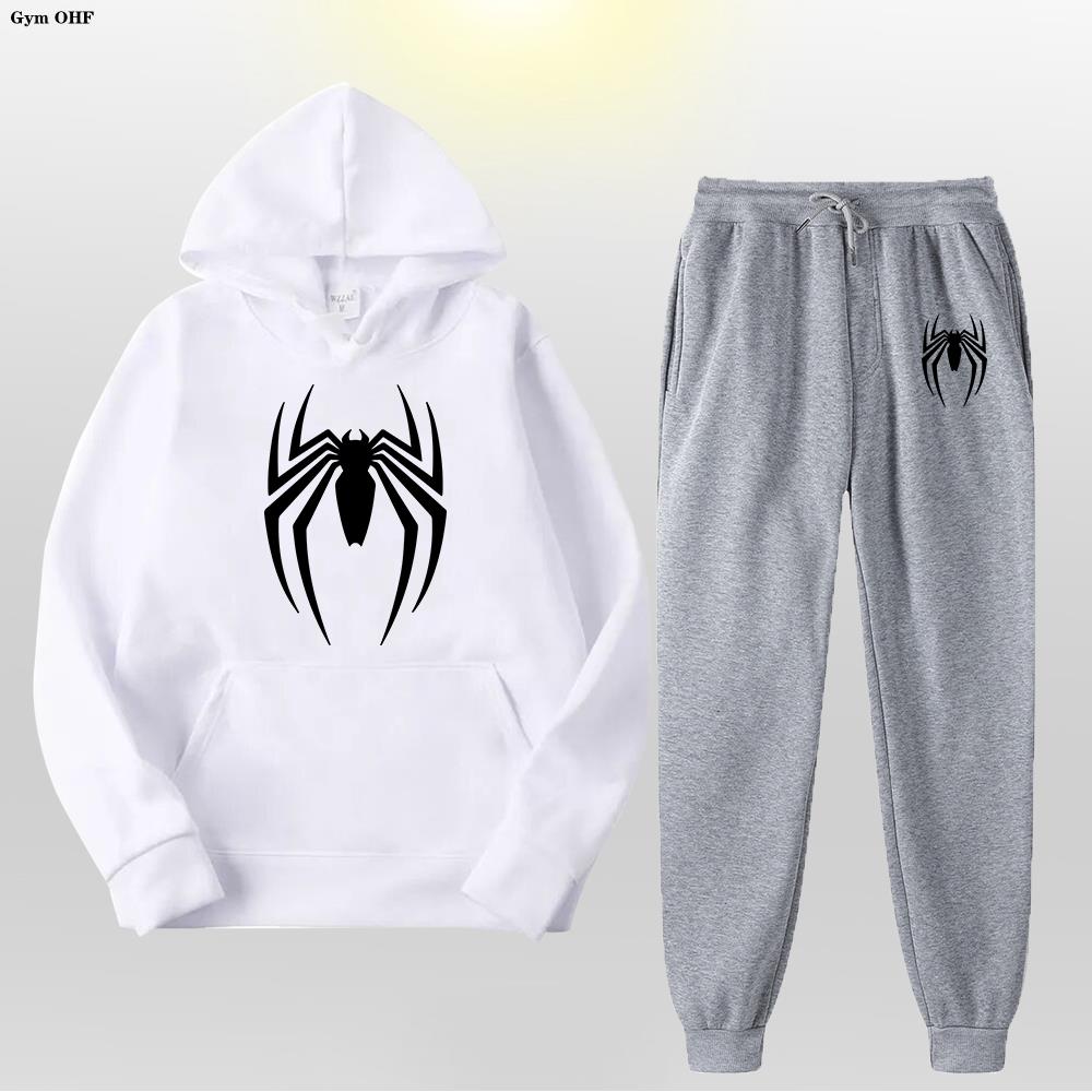 Women Men's Tracksuit Spider 2 Pieces Set Sweatshirt + Sweatpants Sportswear Hoody Casual Streetwear Men Clothing Hoodies Suit