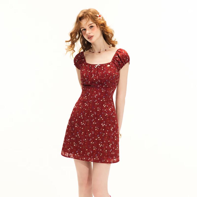 unifree Summer Floral Bow-Knot A-Line Dress