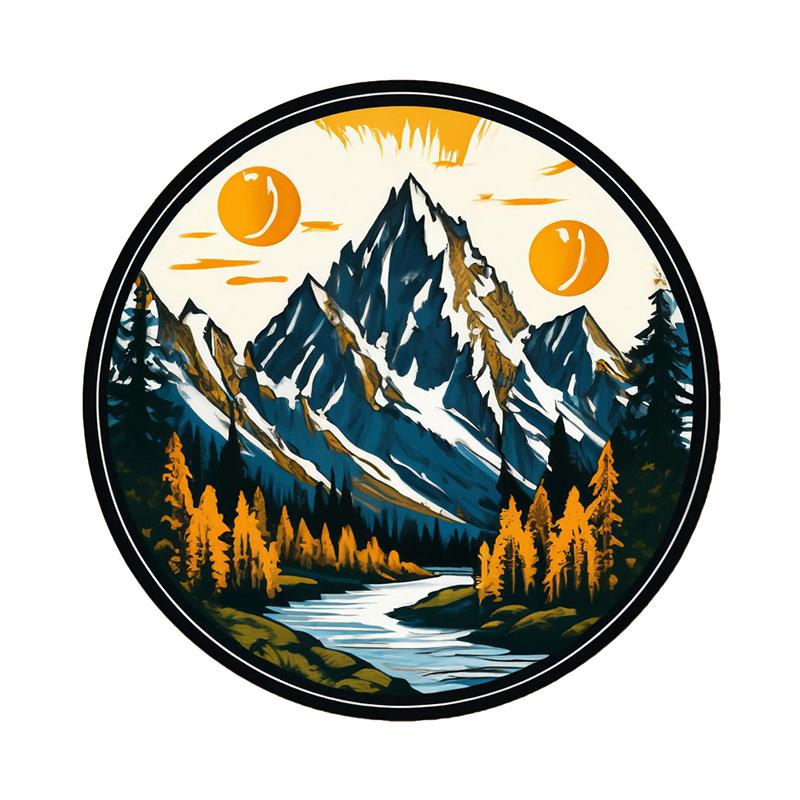 Mountains and Rivers Nature Views Car Sticker Vinyl Decal Waterproof Rear Window Motorcycle Camper Bumper Truck Laptop Decoration SH1221