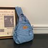 Stor Kapacitet Denim Ryggsäck Multifunktionell Bröstväska Dam Axel Crossbody Väska
