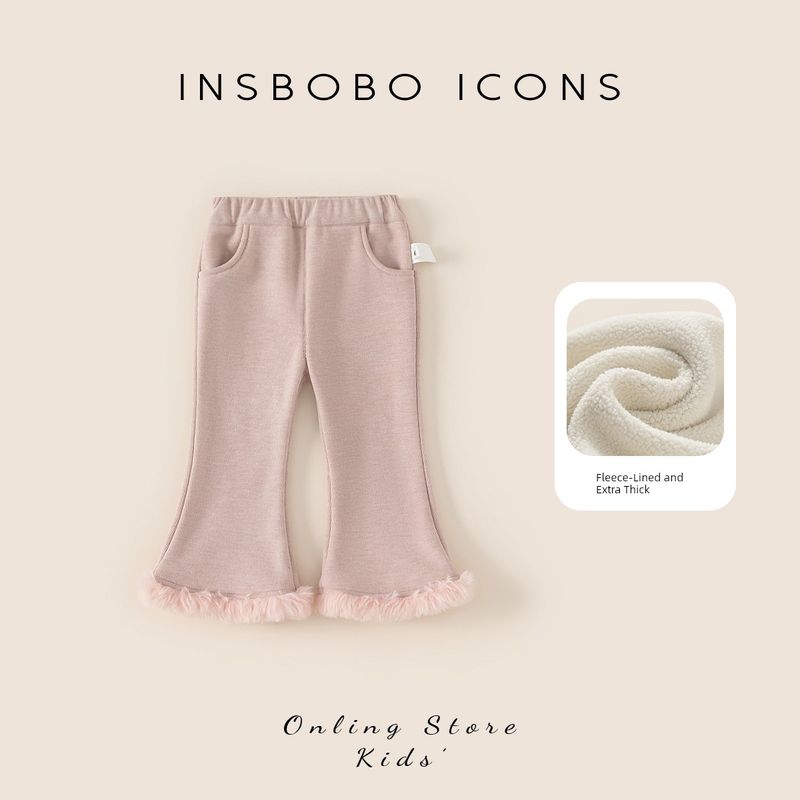 Insbobo Children s Pants Autumn Outfit for Girls, New Fashionable Bell-Bottom Pants for Baby Girls, Stylish Children s Long Pants Pink 80
