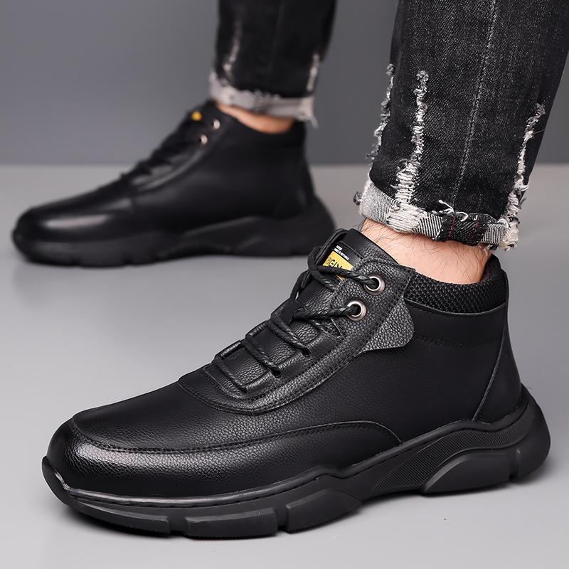 Fashion New Men's Winter Boots Low Top Casual Shoes Non-Slip Warm Snow Boots Comfortable Outdoor Walking Boots for Men Fashion Sneakers