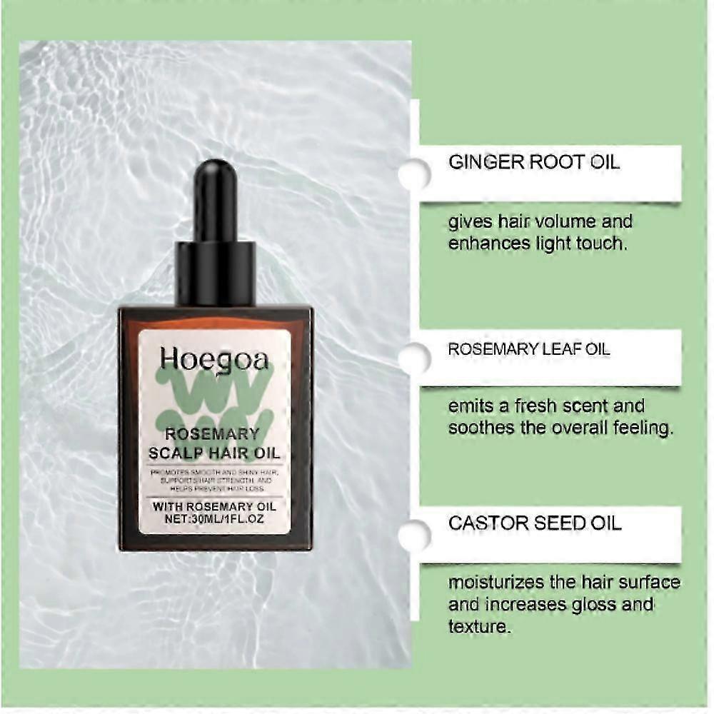 Rosemary Grow Scalp & Hair Oil - Hair Oil with Rosemary, Sapote Oil & Microalgae - Vegan Scalp Care & Hair Oil Treatment
