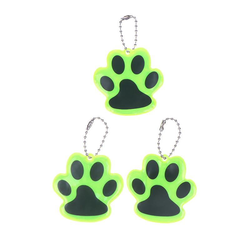 

10 шт. Милий брелок з лапкою, світловідбиваючий, для вуличної нічної безпеки, дитячий, для домашнього улюбленця, двосторонній світловідбиваючий, аксесуар для рюкзака, підвіска