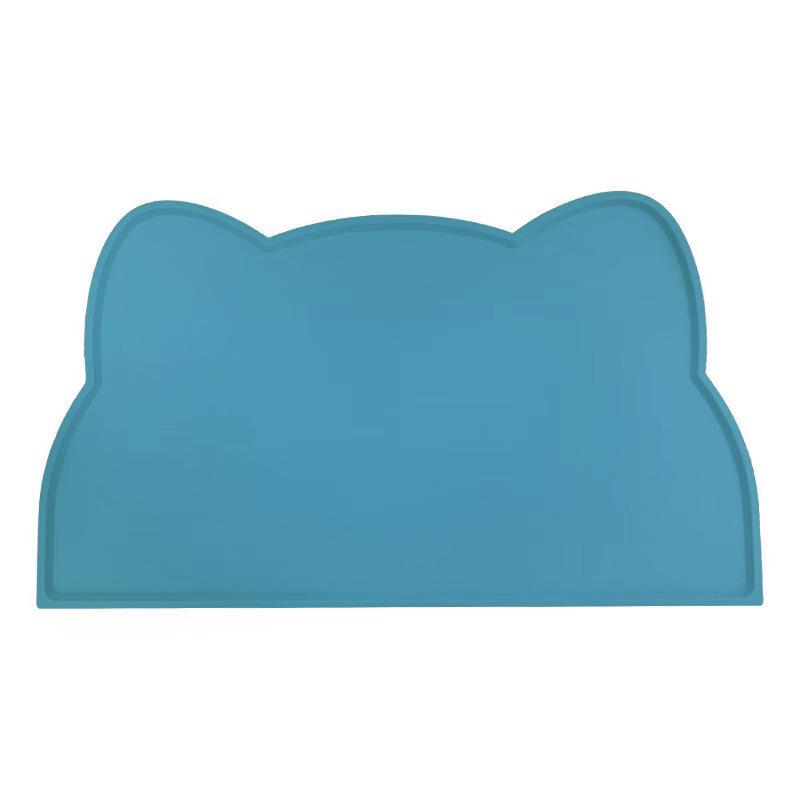 Pet Feeding Mat for Dogs & Cats Thin Silicone Waterproof Cat Food Mat with Raised Edge Cat Bowl Mat Cat Placemat
