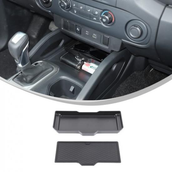 Black Center Console Storage Box Tray For Nissan Frontier -2024