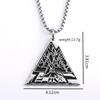 Vintage Stainless Steel Unisex Single Side Triangle Tree of Life Pendant Necklace