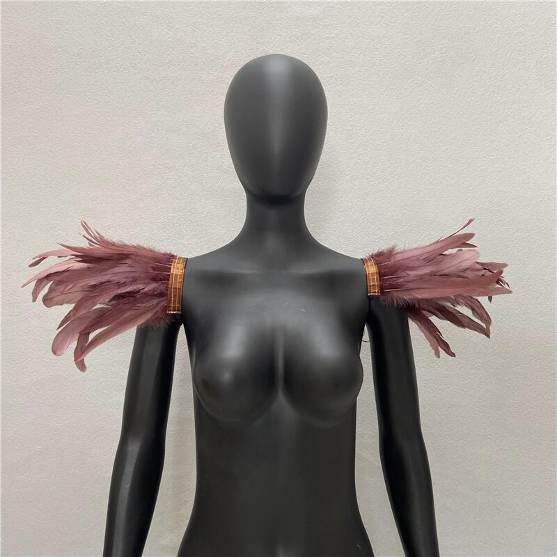 Gothic Halloween Masquerade Feather Shawl Costume Accessory