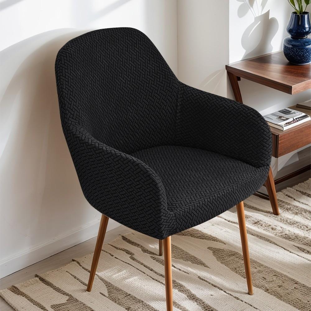 High-elastic Hotel Dining Chair Cover Anti-slip Jacquard Seat Cover Dust-proof Soft High Armchair Cover