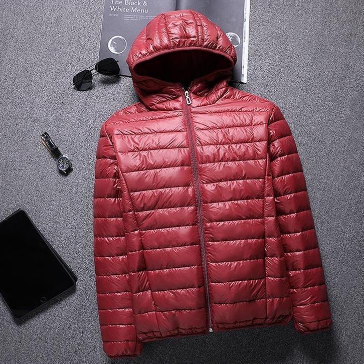 

Мужская зимняя куртка в корейском стиле с капюшоном — теплая, модная и легкая короткая куртка из хлопка L - 95-110 kg