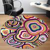 1pc Psychedelic Circles Office Round Area Rug, Indoor Mat Suitable ForOffice, Under Office Chairs Bedroom Living Room Home Decor, Room Deco Q065