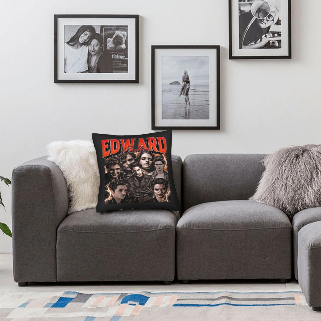 Edward Cullen Pillow Cover  Retro Trendy Pillow Case For Couch Sofa Bedroom Comfy Cushion Cover Birthday Present