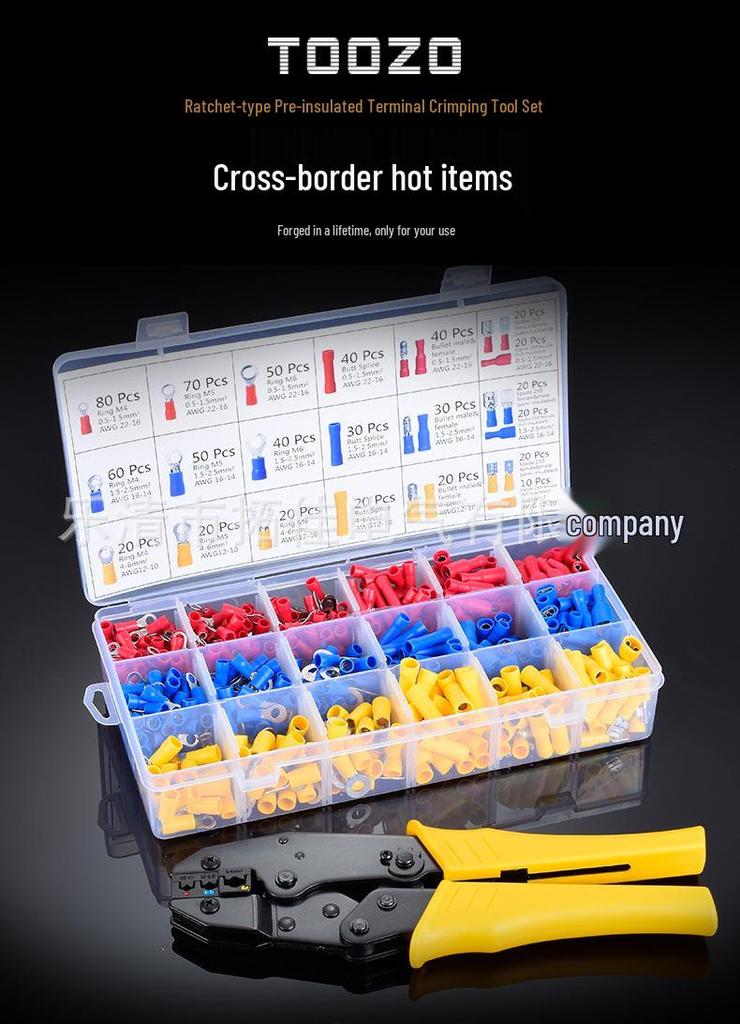 Pre-insulated Terminal Crimping Pliers Set, Electrician Wire Lug Cold Crimp, 30J