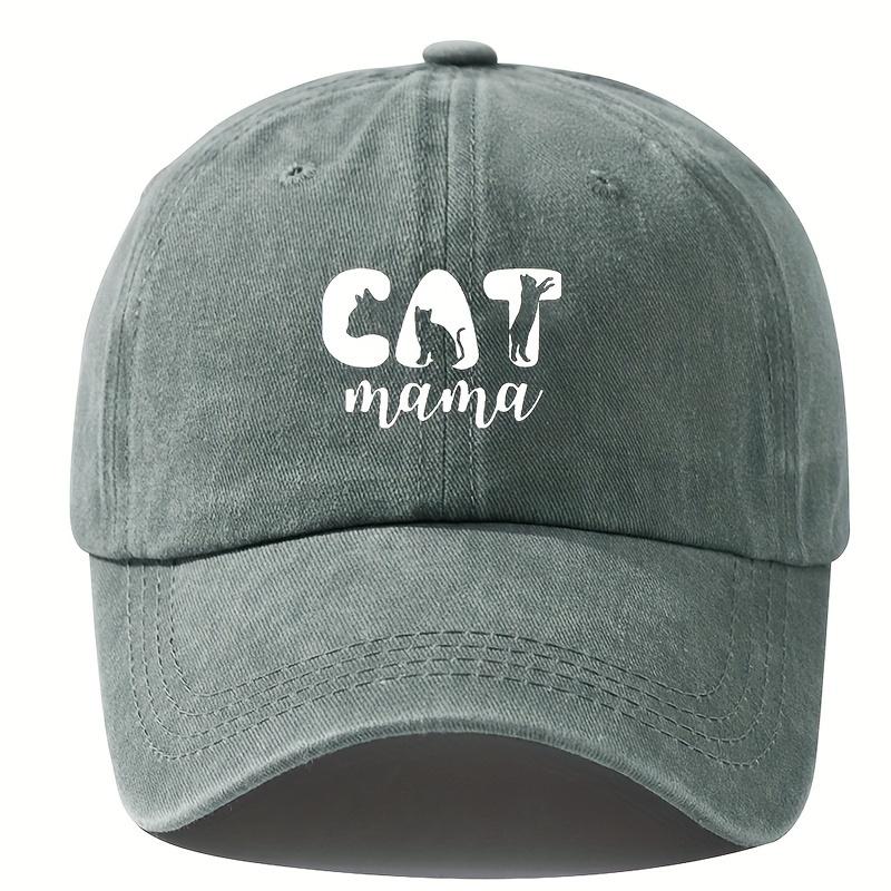 

Fishing Hat Cat Print Baseball Cap Outdoor Travel Hiking Hat Fashion Washed Cowboy Hat сірий