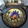 Prehistoric Dinosaur Emblem Round Area Rug Under Office Chairs Bedroom Living Room Home Decor