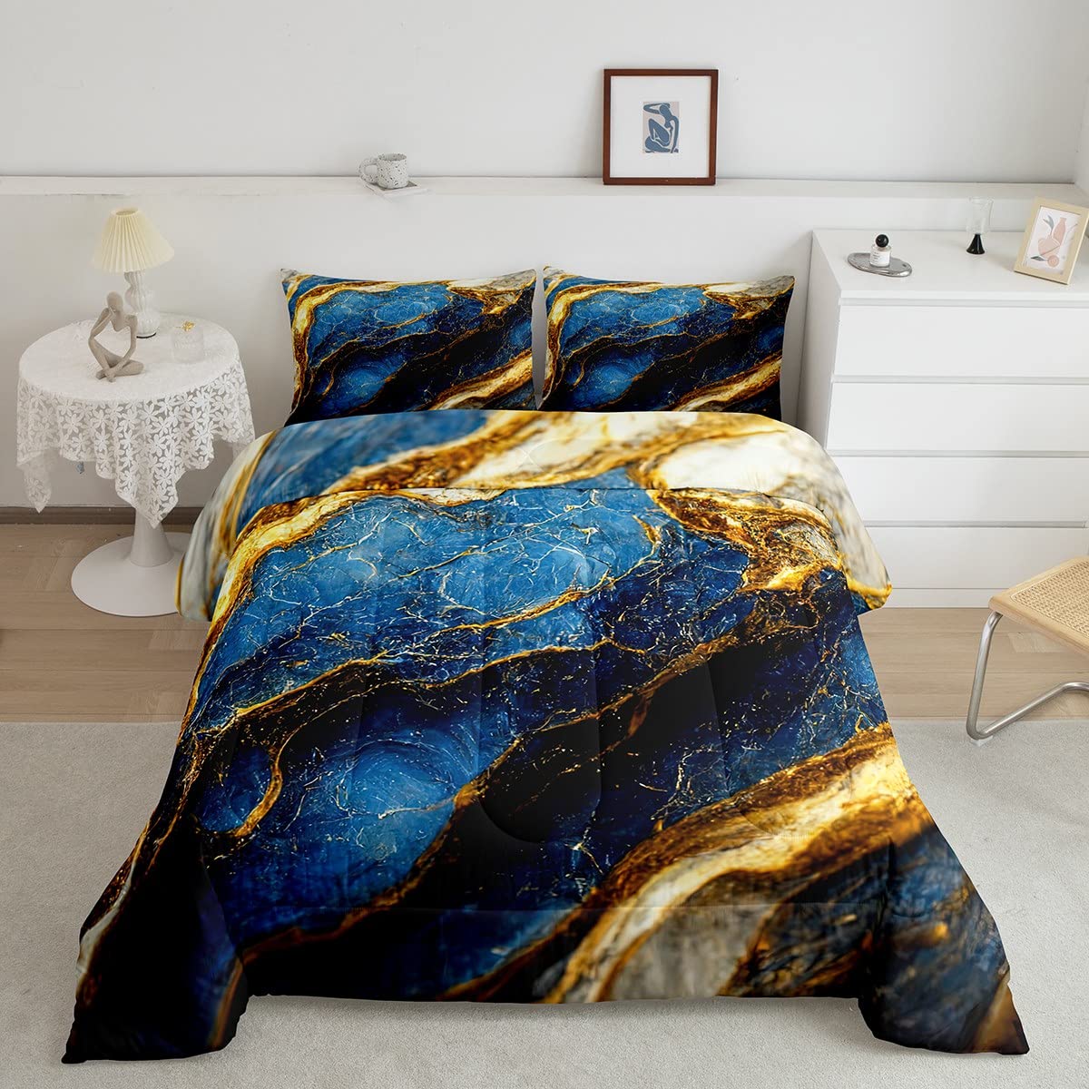 

Мраморный пододеяльник, комплект постельного белья с мраморным принтом, полный размер, комплект постельного белья из 3 предметов для комнаты мальчиков и девочек, абстрактная текстура камня, покрывало EU Single(135x200cm)
