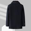 Winter Fur Collar Woolen Coat for Middle-aged and Elderly Men, Plush Lining and Thickened Graphene Heat Storage Jacket
