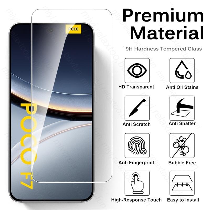 PocoF7 Glass 2To1 Clear 9H Screen Protector Tempered Glass For Poco F7 5G Global Camera Glass On Poxo Poko Little F7 F 7 7F
