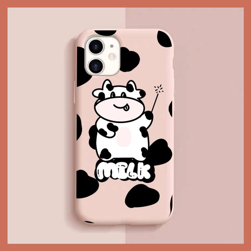Cute Cartoon Milk Cow Phone Case for iphone 13 11 12 mini pro max 7 8 plus 6 6s x xs max xr shell