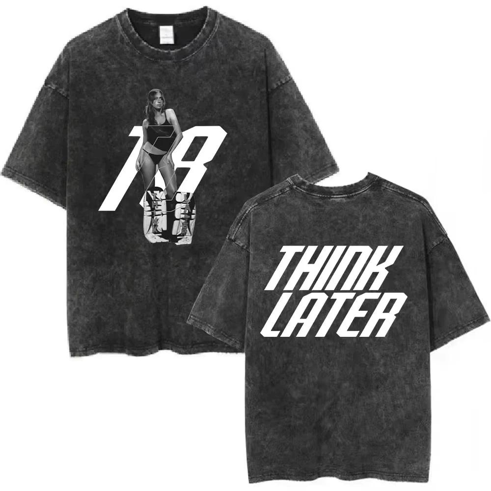 Tate McRae Graphic T Shirt Washed Black Y2K Streetwear Unisex Tee S-XXL 3XL