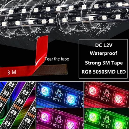 2Pcs 11.8in 18Leds RGB Motorcycle LED Strips Light 2x18LED RGB Light Strips