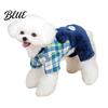 Leash Ring Dog Clothing Fuzzy Bear Jumpsuit Cute Plaid Outfit