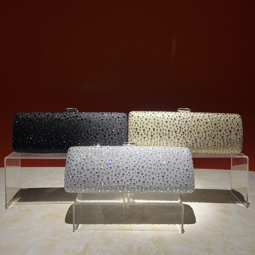 Fashion Evening Bag with Diamond Inlay, Women's Handbag with Diamond-studded Banquet Bag Chain, Diagonal Crossbody Bag for Women Casually